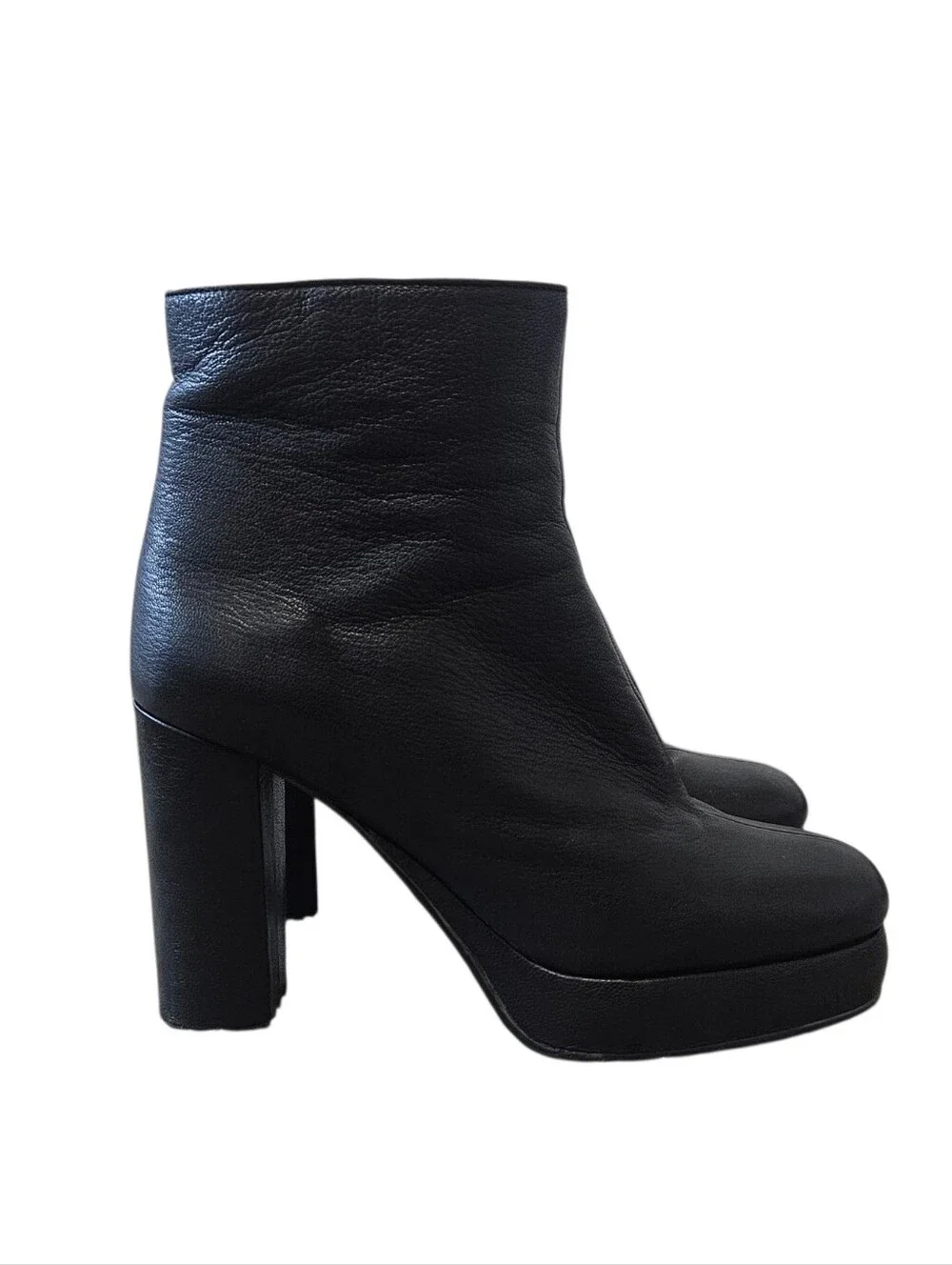 See By Chloe Black Platform Heeled Ankle Boots Size EUR 39 US 8.5